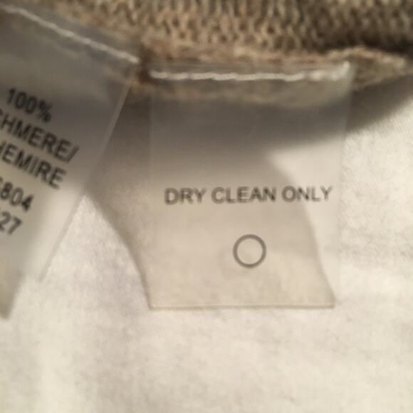 Magaschoni !00% cashmere neutral Taupe ribbed peplum bottom- ruffled long slv M - Picture 9 of 9